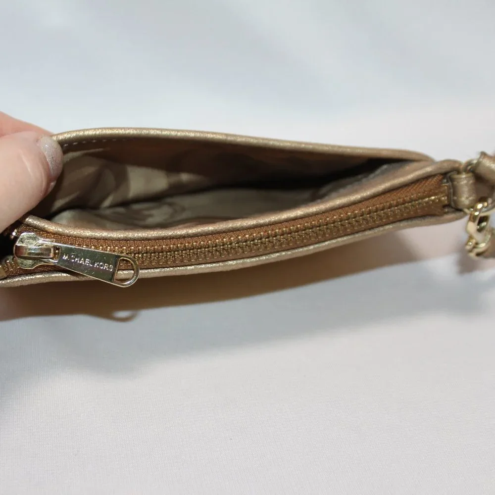 MICHAEL Michael Kors Gold Leather Sequin Mini Handbag/Wristlet